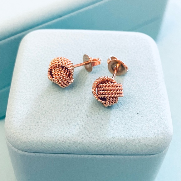 Tiffany & Co. Rose Gold Twist Earrings - Picture 3 of 9